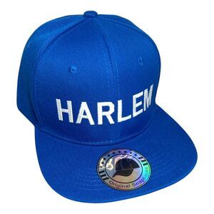Harlem Snapbacks Hat Cap Blue Embroidered One Size Fits Most Adjustable NEW